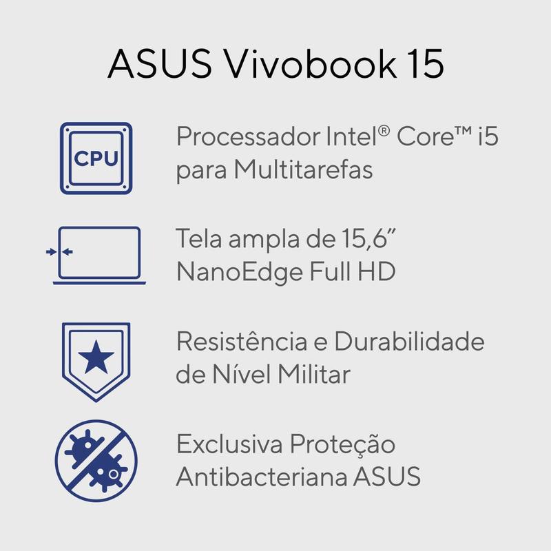 Notebook ASUS Vivobook 15 X1504ZA Intel Core I5 1235U 4Gb Ram